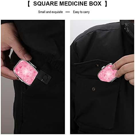 Caixa de comprimido Pink Heart Heart Caso de comprimido de comprimido de comprimido portátil portátil Pillbox Vitamina