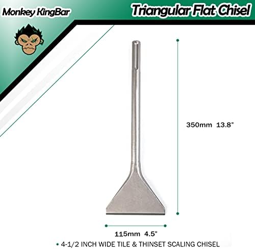 Monkey King Bar -SDs Max bits 4,5 x 14 de largura Remoção de remoção de escala de cinzel - triangular cinzel plano e raspador