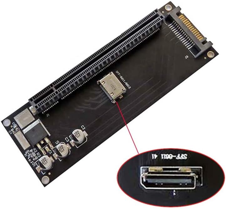 XIWAI SFF-8612 SFF-8611 OCULINK TO PCIE PCI-EXPRESSE 16X 4X Adaptador com porta de alimentação SATA para placa gráfica da placa principal