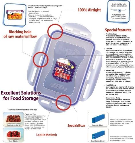 Lock & Lock, sem BPA, água apertada, recipiente de armazenamento de alimentos, 3 onças, pacote de 4, HPL931