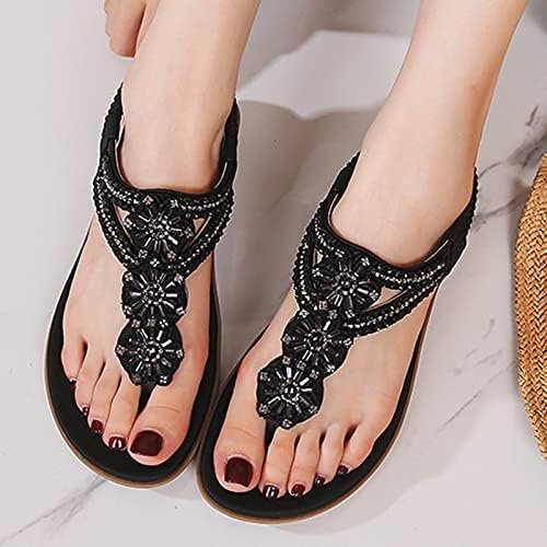 Sandálias de strassnestone de Waserce Mulheres elásticas romanas para sandálias femininas Custas cravejadas de cristal Sandals sandálias