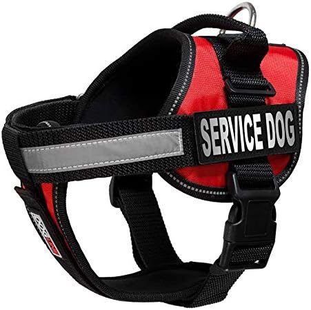 Dogline Unimax Service Dog Vet e Citch de identificação de cães de serviço gratuito com Ada Law, Medium, Red