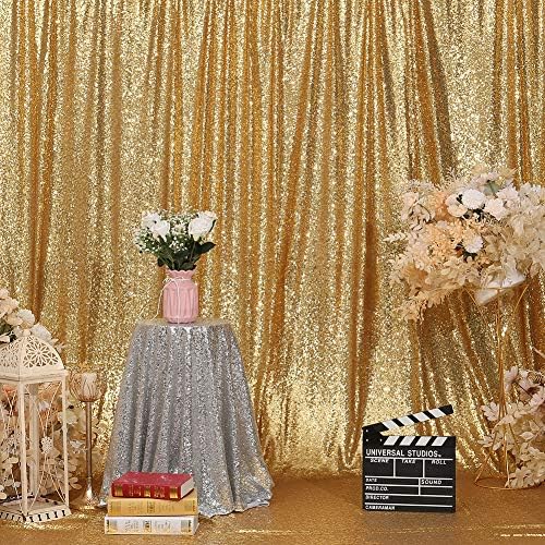 Cenário de lantejoulas squarepie 10ft x 10ft Cortina de ouro decoração de festas de casamento