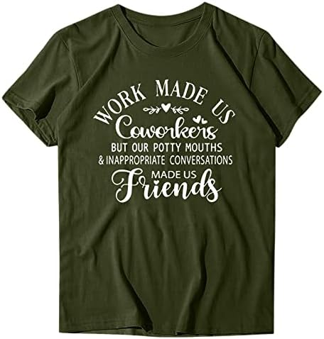 BMISEGM Women's Short Slave Sayings Shirts Tee Cotton Relaxed Fit Summer Tunics Shirt