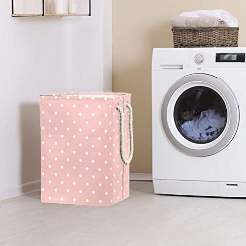 Homomer Laundry Tester Polca Branca Dots em Padrão Rosa Padrão Cestas de Rapazes Coloques Cestas de Lavagem de Lavagem de Lavagem para