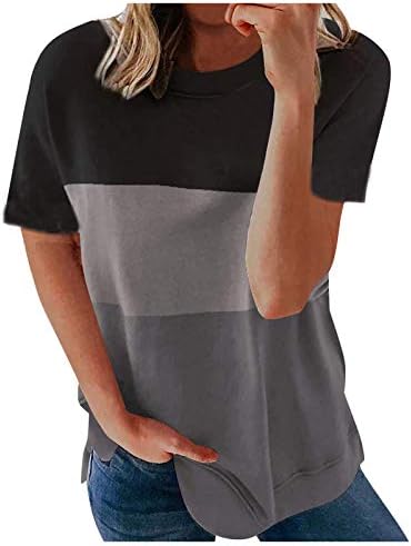 Blusias de manga curta de t-shirt de feminino de Uikmnh