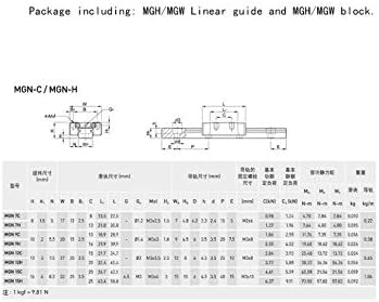 Guias lineares mgw7 mgw12 mgw9 mgw15 comprimento de 100-800mm linear miniatura linear linear slide 1pc mgw9 guia linear