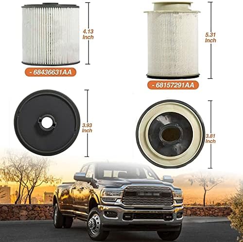 6.7L Conjunto de separador de água do filtro de combustível 68157291AA e 68436631AA para 2019 2020 2021 Dodge Ram 2500