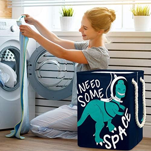 Deyya Dinosaur Space Azul lavanderia azul cesto cesto de altura dobrável para crianças adultas meninos adolescentes meninas