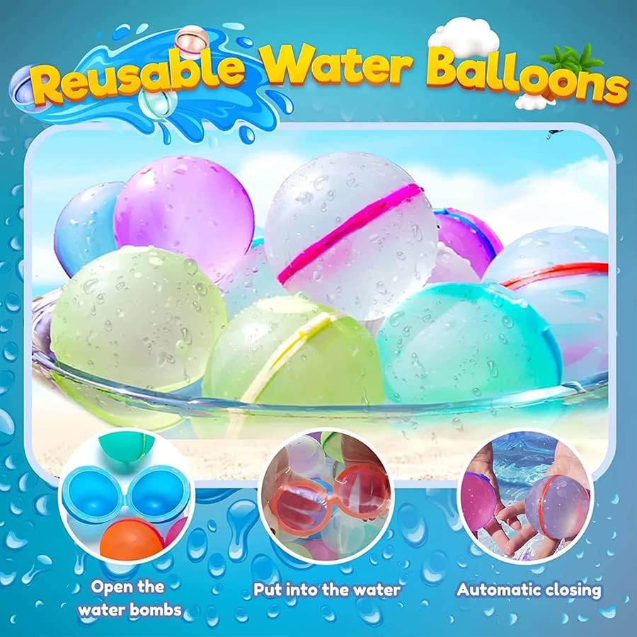 Balões de água reutilizáveis ​​de Urmona para crianças adultos, brinquedos ao ar livre, brinquedos de piscina, bomba de água