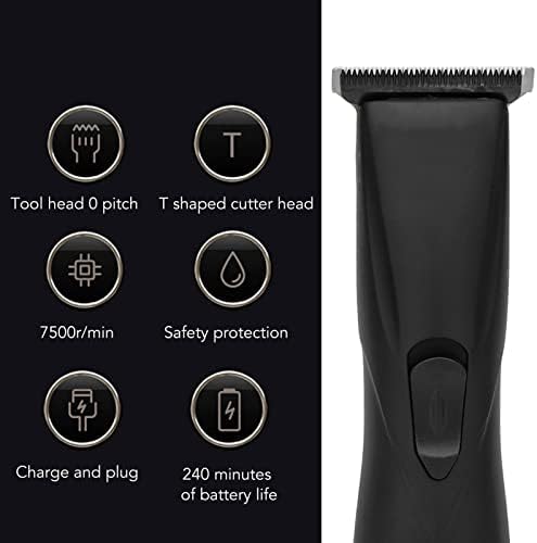 Uxsiya Black Electric Hair Clipper, aparador de cabelo de baixo ruído com 3 pentes guia, aparador de cabeça e barba para