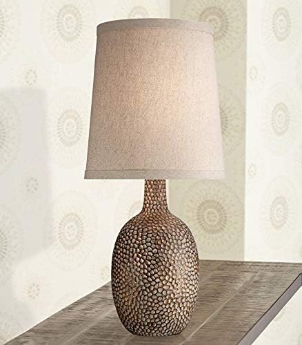 360 iluminação Chalane Rustic Farmhouse Accent Table Lamps 23 1/2 de altura de 2 Antigo Bronze Hammersed Texturizada Sombra