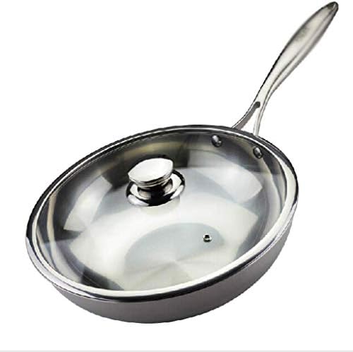 GYDCG Titanium antiaderente, wok de alumínio anodizado com tampa, frigideira antiaderente, maçaneta de aço inoxidável