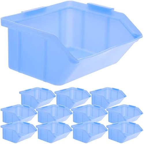Bin de armazenamento de plástico de 12pcs de 12pcs Recipientes de empilhamento de empilhamento, compartimentos de armazenamento de