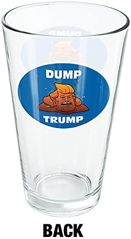 Dump Donald Trump com cocô de vidro de 16 onças, vidro temperado, design impresso e um presente de fã perfeito |