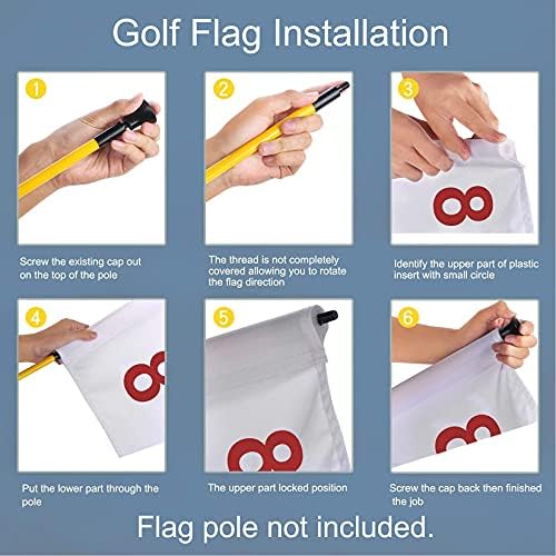 Kingtop Golf Flagstick Mini, colocando bandeira verde para quintal, design de 2 pés de flagpole de 2 seções, bandeiras de