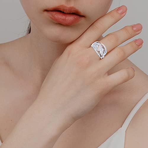 Fashion Double Zircon Ring Jewelry Birthday Proposta de presente noivado de noiva anel anel de anel de dedo do dedo do pé