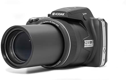 Kodak Pixpro Astro Zoom AZ528-BK Câmera digital de 16 MP com 52x de lente de largura de zoom óptico de 52x de 24 mm 6 fps tiro de 1080p Full HD Connectivity Wi-Fi e uma tela LCD de 3 LCD