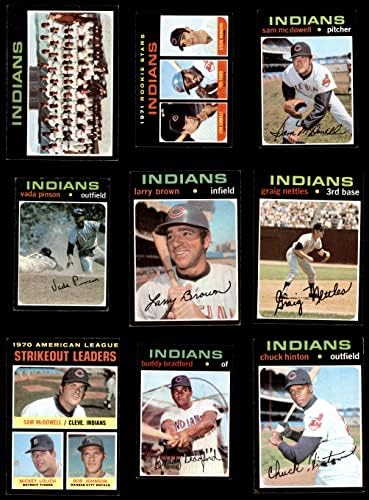1971 Topps Cleveland Indians, perto da equipe, estabeleceu os índios Cleveland Ex+ Indians