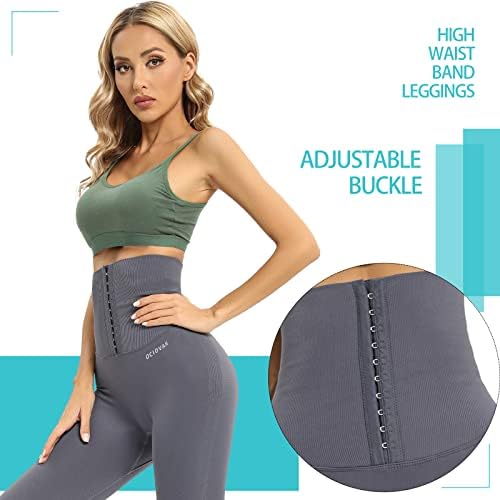 Calças de ioga com cintura alta feminina de Ociovan com cintura ajustável Cintura Belt Leggings Sports Troushers Cintura