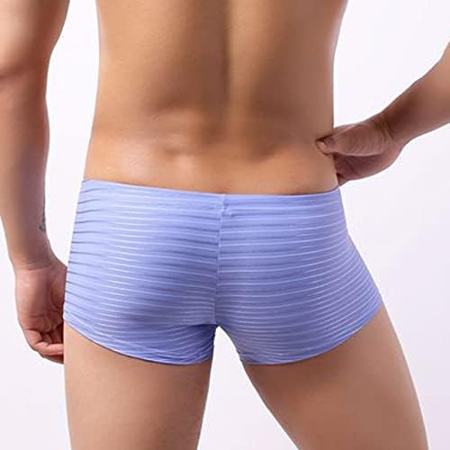 Men cueca de cueca confortável colorido de baixa moda boxer boxer masculino da cintura listras de roupas íntimas masculinas