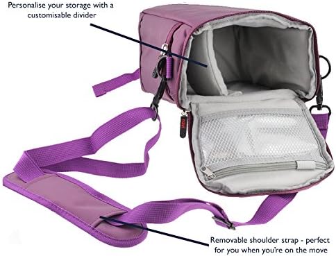 Navitech Purple Protective Portable portátil caixa binocular e bolsa de viagem compatível com o Leica Geovid 8 x 42 HD-R 2700