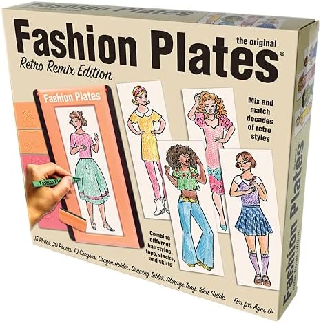 Placas de moda-edição retrô remix-conjunto de desenhos de combinação e combinação-Faça 100s de designs de moda fabulosos-idades