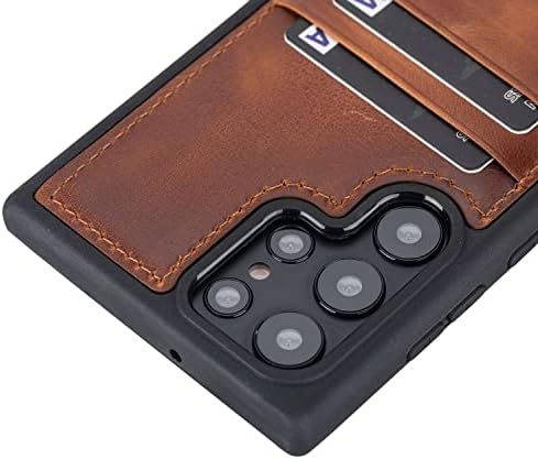 Caixa de carteira de couro Capri Venito Compatível com Samsung Galaxy S22 Ultra - Extra Secure com bloqueio RFID e tampa traseira