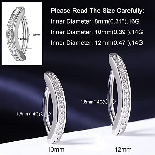 ZS 14G Clicker Belly Butrind Rings for Women, 925 Sterling Silver Belly Barbell Piercing Diamantes simulados rebate