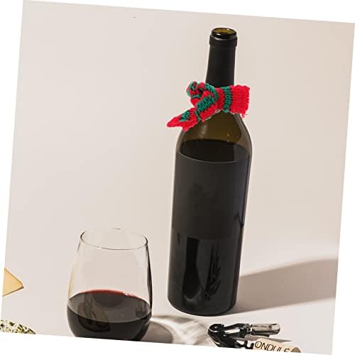 Favomoto 60 PCs mini cachecol de lenço de lenço vermelho malha vermelha decoração de natividade mini lenços de garrafa de vinho
