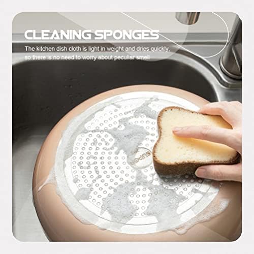 Scrubbers de esponja de cabilock 6pcs lavagem de prato lavagem de lavagem de esponja de torradas em forma de pan de limpeza de escova