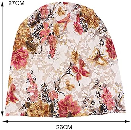 Malha dobrável feminina malha artesanal renda floral estampa de algodão quimioterapia Caps de perda