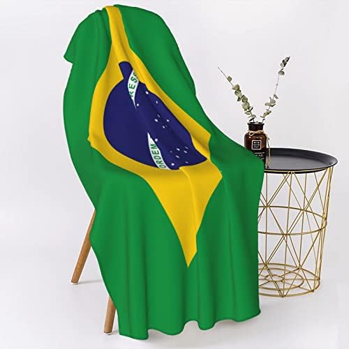 Kamoxi Microfiber Brasil Flag Toalha Bandeira brasileira Patriota verde Toalha de banho azul amarelo macio Toalha de piscina de areia