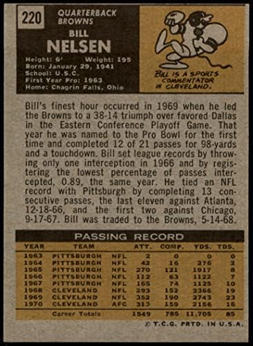 1971 Topps 220 Bill Nelsen Cleveland Browns-FB VG/EX Browns-FB USC