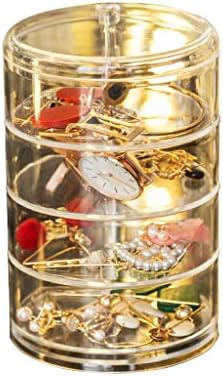 MJCSNH Caixa de acabamento de jóias de jóias de jóias de jóias de várias camadas de várias camadas transparentes, Brios