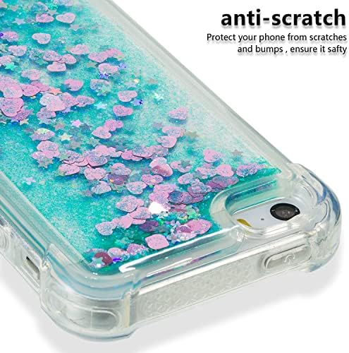 Capa de capa de telefone Comparação de capa de glitter compatível com iPhone 5/5s compatível com mulheres meninas brilho
