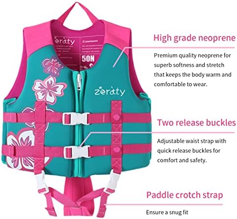 Zeraty Kids Swim Swim coletela de capota salva-vidas Flotação Ajuda para crianças com cinta de segurança ajustável Idade de 1 a 9 anos/22-50 libras