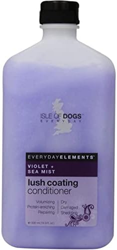 Ilha de cães - Condicionador de revestimento exuberante do cotidiano para cães - violeta + névoa marítima - condicionador