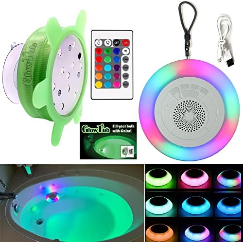 GLOWTUB Subaquático Remoto Remoto LED Mudando Banho e Spa Luz e GlOwTub Chuveiro à prova d'água flutuante e banheiro Bluetooth alto