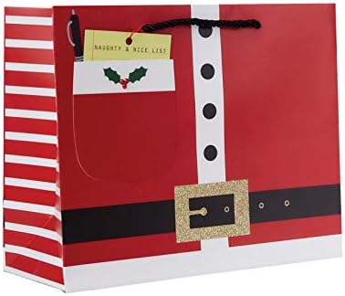 Luxpaper grande bolsa de presente com alças para o Natal, Holiday Presents - Emoji Christmas Print Design - Tamanho: 12 1/2 x 10 x 5 , 5 pacote - LGB -XLT540-5