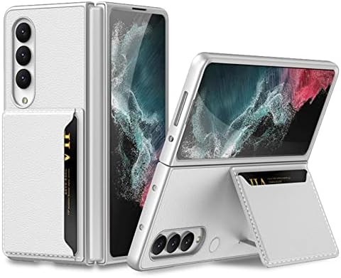 Shieid Samsung Z Fold 4 Case com Kickstand, Galaxy Z Fold 4 Caixa com carteira de couro Caixa de telefone compatível com Samsung