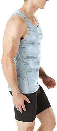 Tampa de compressão sem mangas de 3 ou 4 de pacote masculina hibety, camada de base camisas de compressão seco fresco