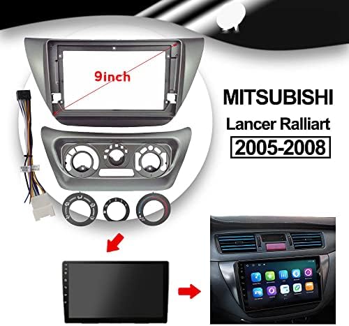 Painel de rádio de carro de 9 polegadas para Mitsubishi Lancer IX 2006 Cabo de estrutura estéreo 2006
