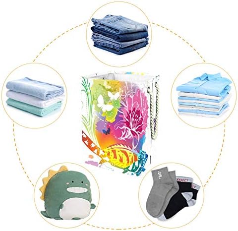 Camaleão Unicey com Butterflies Bin Grate Storage para banheiro, quarto, casa, brinquedos e organização de roupas