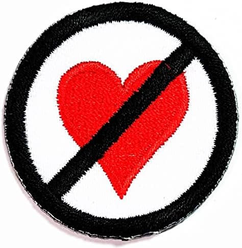 Kleenplus Mini Restrant Symbol Patches adesivo engraçado desenho animado do coração vermelho não! Love Iron on Fabric
