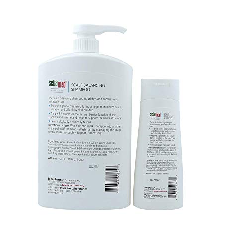 Sebamed Anti -Dandroff Shampoo - Cuidado com cabelos com balanceamento de couro para caspa oleosa com o couro cabeludo