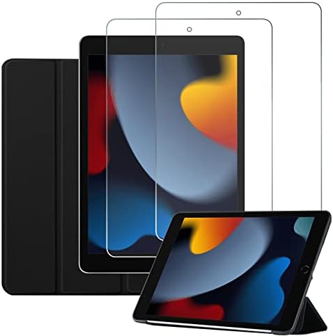 Deokke Compatível com iPad 9 /8º /7ª geração Case com protetor de tela 2pcs e iPad de 10 polegadas de volta