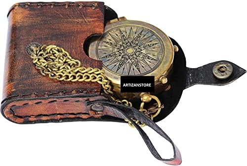 Pocket Compass para caminhada, instrumento de sobrevivência antiguidade “para que você sempre possa encontrar o caminho de volta