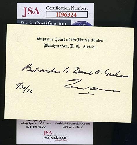 Tom Clark JSA CoA assinou a mão assinada por justiça da Suprema Corte Autograph