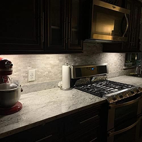 Sob as luzes do gabinete 4 Pacote com controle remoto 2pcs e 4pcs extras grudam na faixa magnética | Sob Luzes contra a cozinha